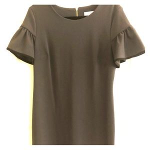 Calvin Klein Gray Ruffle Sleeve Dress- 14